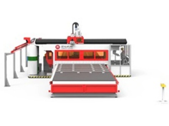 FRP GRP Sealed Sandwich Panel Cutting And Tapping Large CNC Router For German Type Refrigerated Truck Full Body